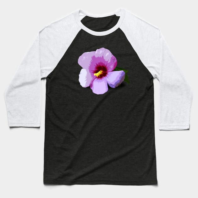 Big Pink Flower Baseball T-Shirt by robotface